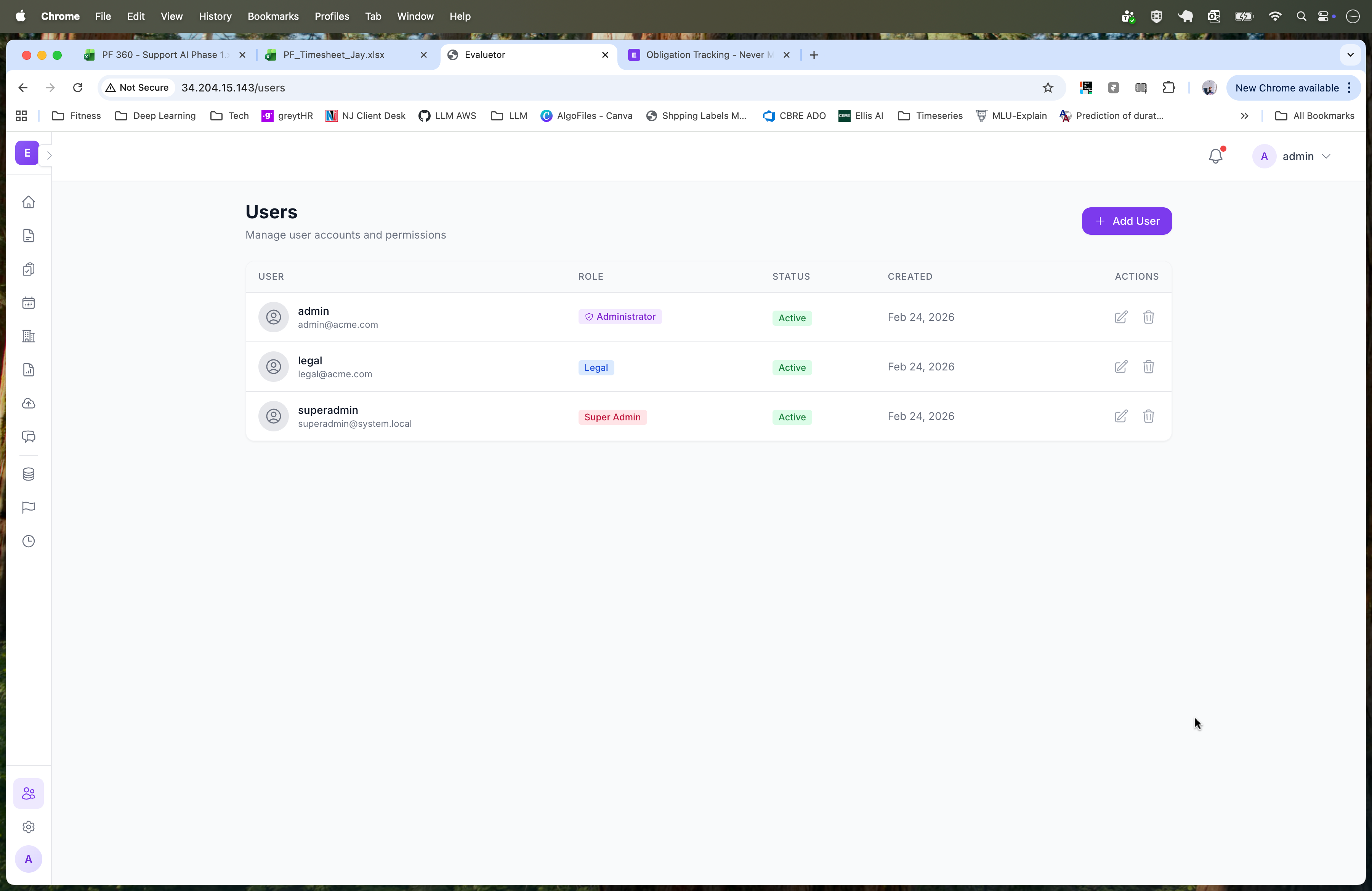 User management and survey distribution interface